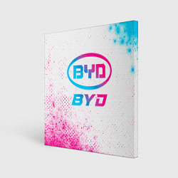 Холст квадратный BYD neon gradient style, цвет: 3D-принт