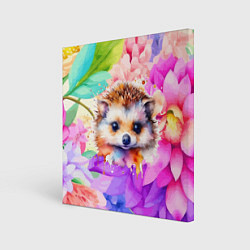 Картина квадратная Ежик в цветах