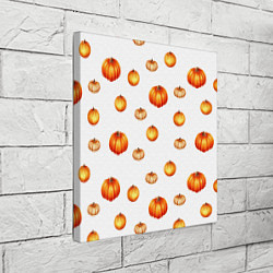 Холст квадратный Оранжевые тыквы - паттерн, цвет: 3D-принт — фото 2