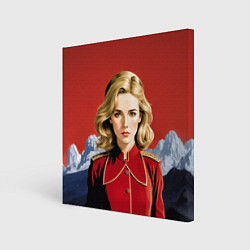Картина квадратная Девушка в красной униформе