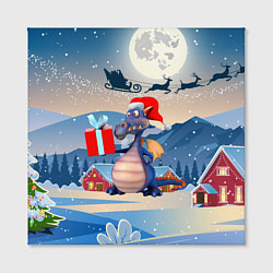 Холст квадратный Новогодний дракон 2024, цвет: 3D-принт — фото 2