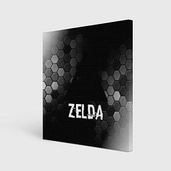 Холст квадратный Zelda glitch на темном фоне, цвет: 3D-принт