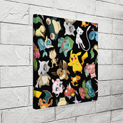 Холст квадратный Пикачу и другие покемоны, цвет: 3D-принт — фото 2