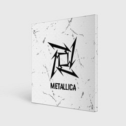 Холст квадратный Metallica glitch на светлом фоне, цвет: 3D-принт