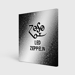 Холст квадратный Led Zeppelin glitch на светлом фоне, цвет: 3D-принт