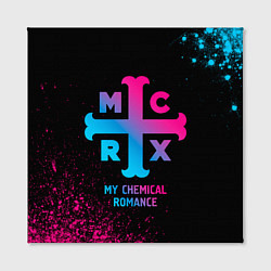 Холст квадратный My Chemical Romance - neon gradient, цвет: 3D-принт — фото 2