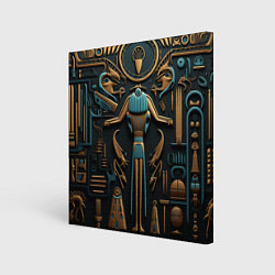 Холст квадратный Орнамент в стиле египетской иероглифики, цвет: 3D-принт