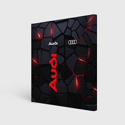 Холст квадратный Audi черные плиты с эффектом свечения, цвет: 3D-принт