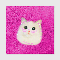 Холст квадратный Кот мем в сердечках, цвет: 3D-принт — фото 2