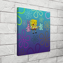 Холст квадратный Spongebob workout, цвет: 3D-принт — фото 2