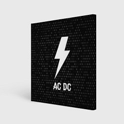 Картина квадратная AC DC glitch на темном фоне