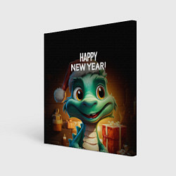 Картина квадратная Happy new year green drogon