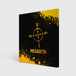 Холст квадратный Megadeth - gold gradient, цвет: 3D-принт