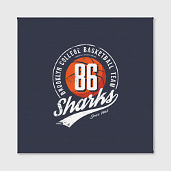 Холст квадратный Basketball sharks, цвет: 3D-принт — фото 2