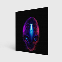 Холст квадратный UFO alien head, цвет: 3D-принт