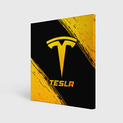 Картина квадратная Tesla - gold gradient