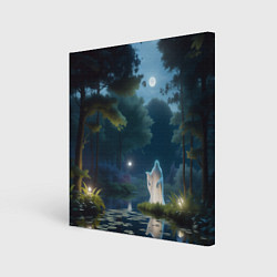 Холст квадратный Одинокий призрак в лесу, цвет: 3D-принт