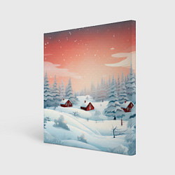 Картина квадратная Погружение в зимнюю атмосферу