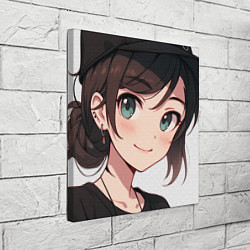 Холст квадратный Девочка в стиле аниме, цвет: 3D-принт — фото 2