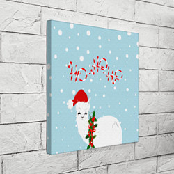 Холст квадратный Лама в роли Санта Клауса, цвет: 3D-принт — фото 2