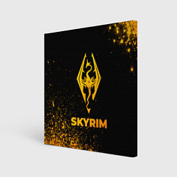 Холст квадратный Skyrim - gold gradient, цвет: 3D-принт