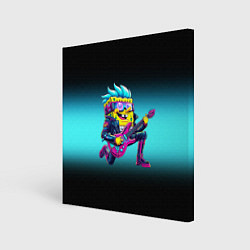 Картина квадратная Sponge Bob - rock guitarist - ai art