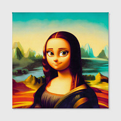 Холст квадратный Нейросеть - Мона Лиза в стиле Pixar, цвет: 3D-принт — фото 2