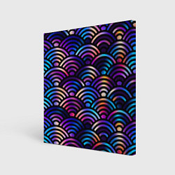Картина квадратная Разноцветные волны-чешуйки
