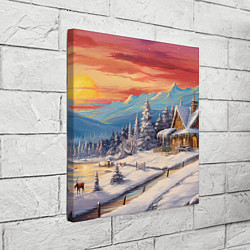 Холст квадратный Северное сияние веселья, цвет: 3D-принт — фото 2