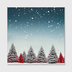Холст квадратный Волшебство зимней природы иней на деревьях, цвет: 3D-принт — фото 2