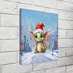 Холст квадратный Дракон зимние дни, цвет: 3D-принт — фото 2