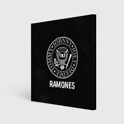 Картина квадратная Ramones glitch на темном фоне