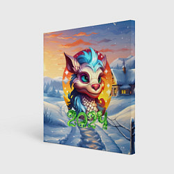 Холст квадратный Новогодний дракон 2024, цвет: 3D-принт