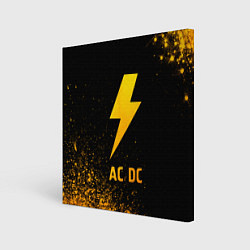 Картина квадратная AC DC - gold gradient