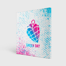 Картина квадратная Green Day neon gradient style