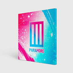 Картина квадратная Paramore neon gradient style