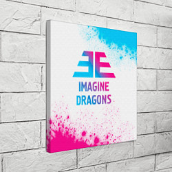 Холст квадратный Imagine Dragons neon gradient style, цвет: 3D-принт — фото 2