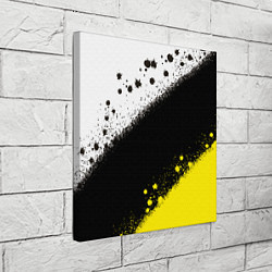 Холст квадратный Брызги желто-черных красок, цвет: 3D-принт — фото 2