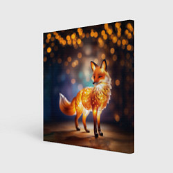 Картина квадратная Декоративная оранжевая статуэтка лисы