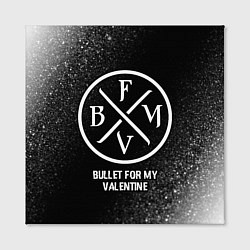 Холст квадратный Bullet For My Valentine glitch на темном фоне, цвет: 3D-принт — фото 2