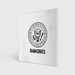 Картина квадратная Ramones glitch на светлом фоне