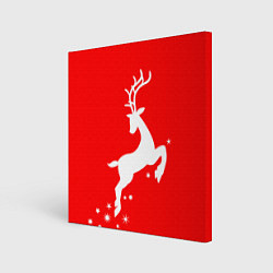 Картина квадратная Рождественский олень Red and white