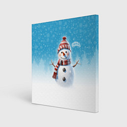 Картина квадратная Веселый снеговичок