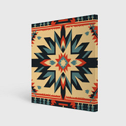 Холст квадратный Орнамент в стиле американских индейцев, цвет: 3D-принт