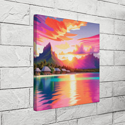 Холст квадратный Закат на острове Бора Бора, цвет: 3D-принт — фото 2