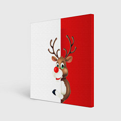 Холст квадратный Christmas deer art, цвет: 3D-принт