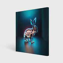 Холст квадратный Прозрачный стеклянный кролик, цвет: 3D-принт