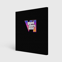 Холст квадратный Gta 6 logo, цвет: 3D-принт