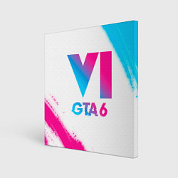 Картина квадратная GTA 6 neon gradient style