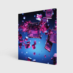 Картина квадратная Фиолетовые прозрачные кубики
